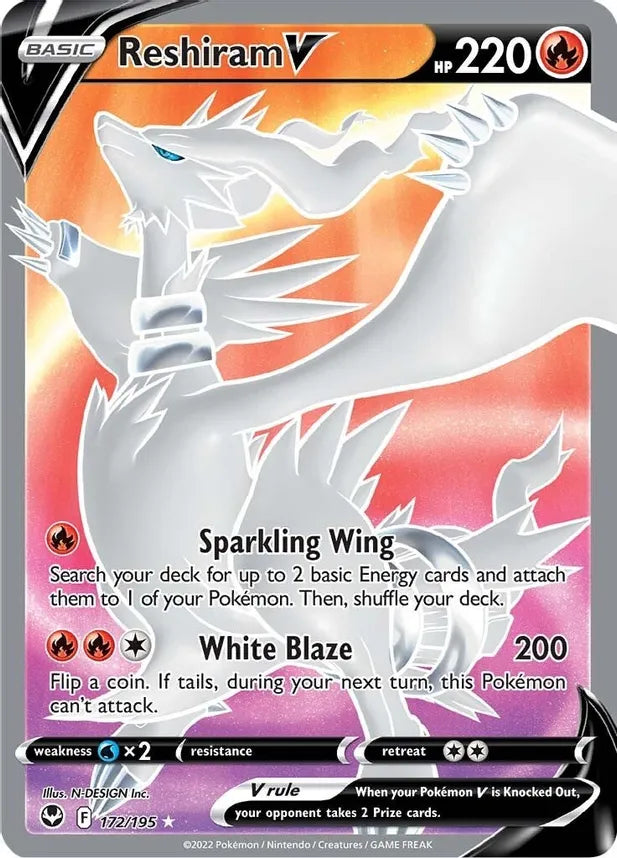 Reshiram V [172/195 ](Full Art) SWSH12: Silver Tempest