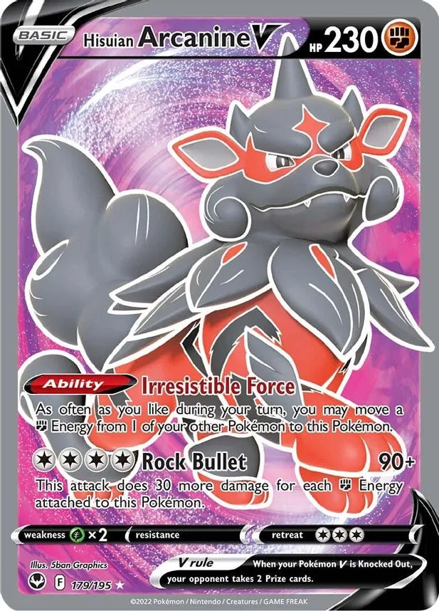 Hisuian Arcanine V [179/195](Full Art) SWSH12: Silver Tempest